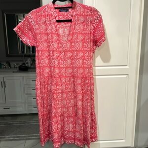 La Plage Pink and White Dress